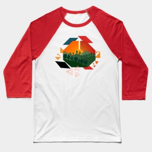 Geometric sunset Baseball T-Shirt